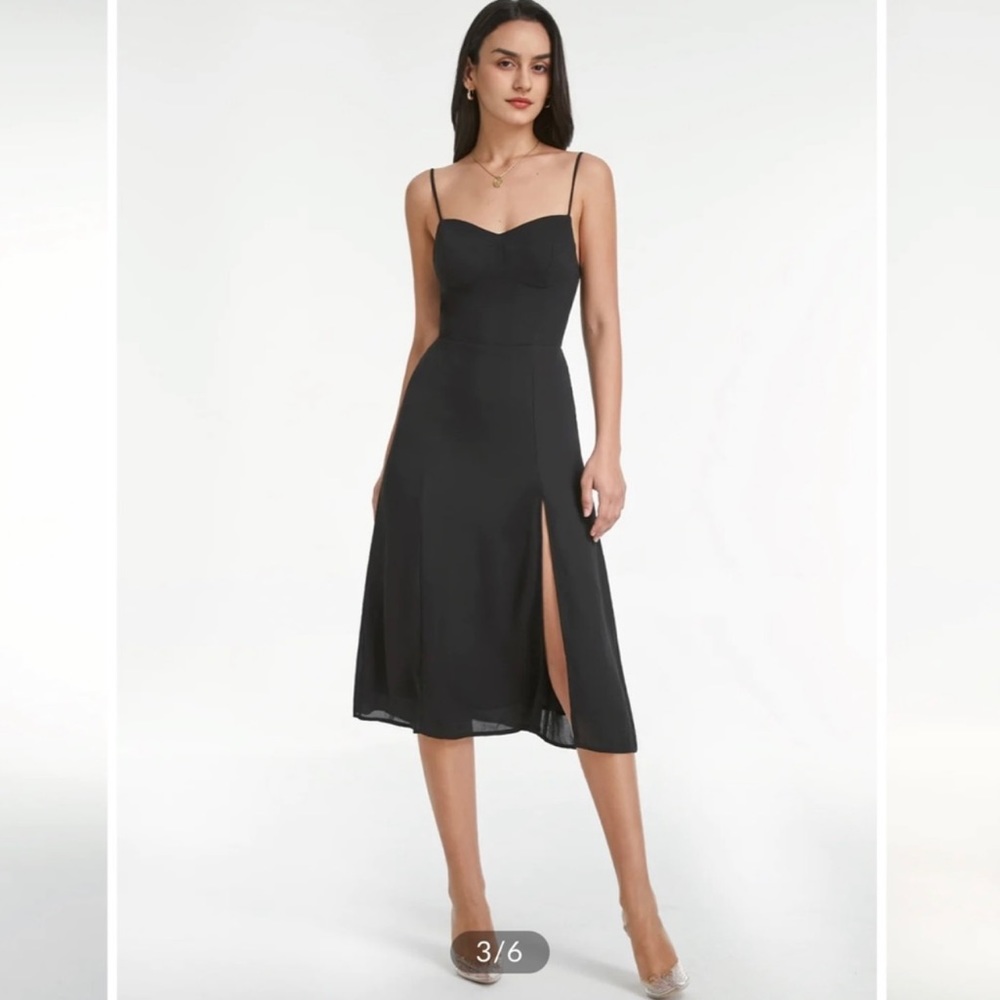 Commense Black Midi Dress NWT - Picture 3 of 6